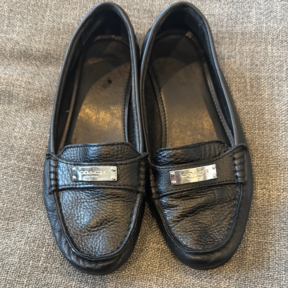 COACH Frederica Black Leather Loafers